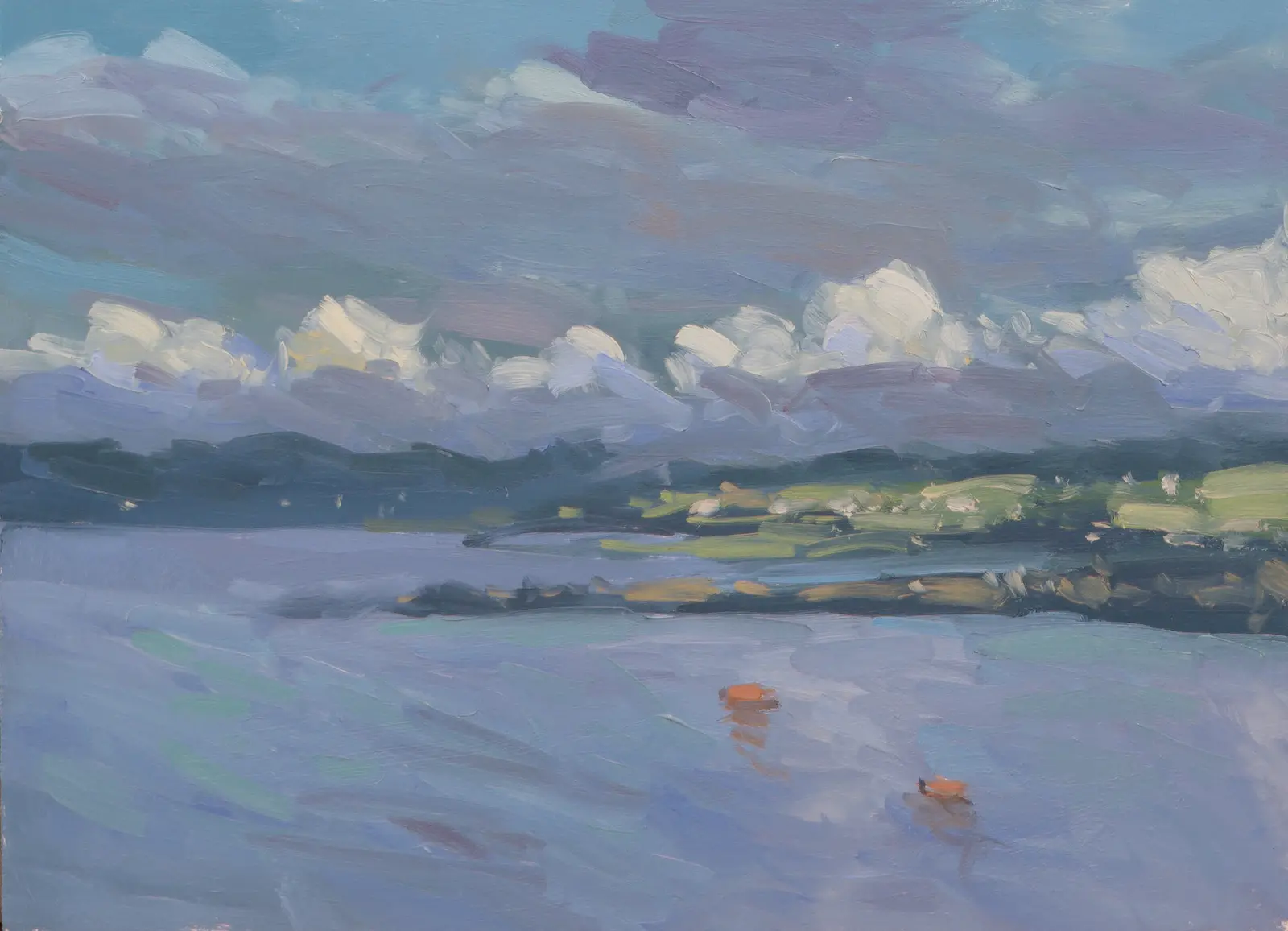 Moelfre tide, painting by Szabolcs Brezovsky