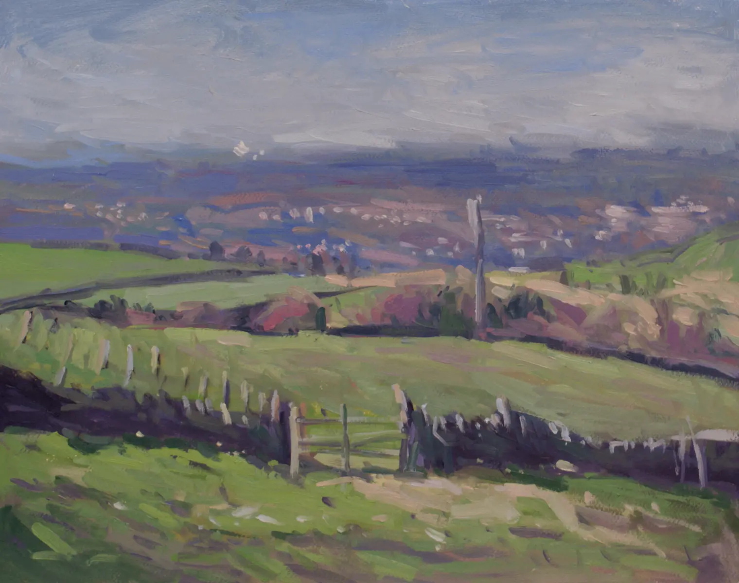Tegg's Nose vista, painting by Szabolcs Brezovsky