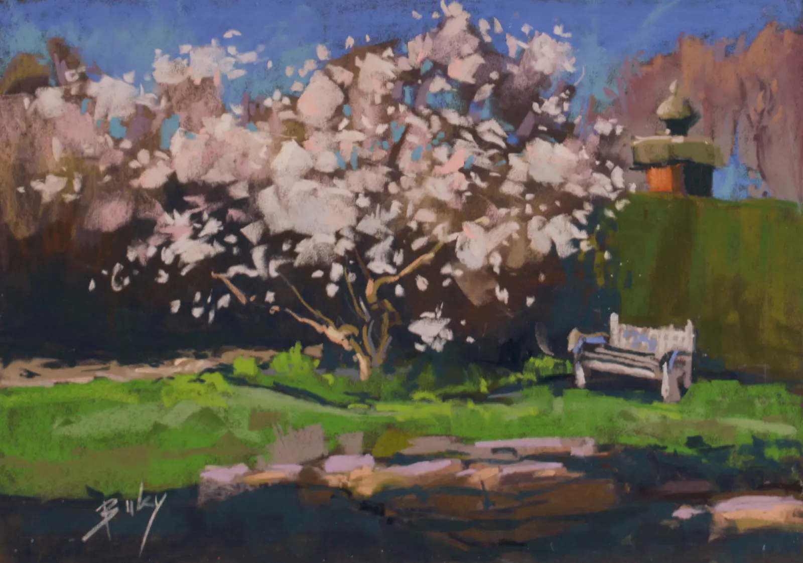 A place to sit, Pastel by Szabolcs Brezovsky