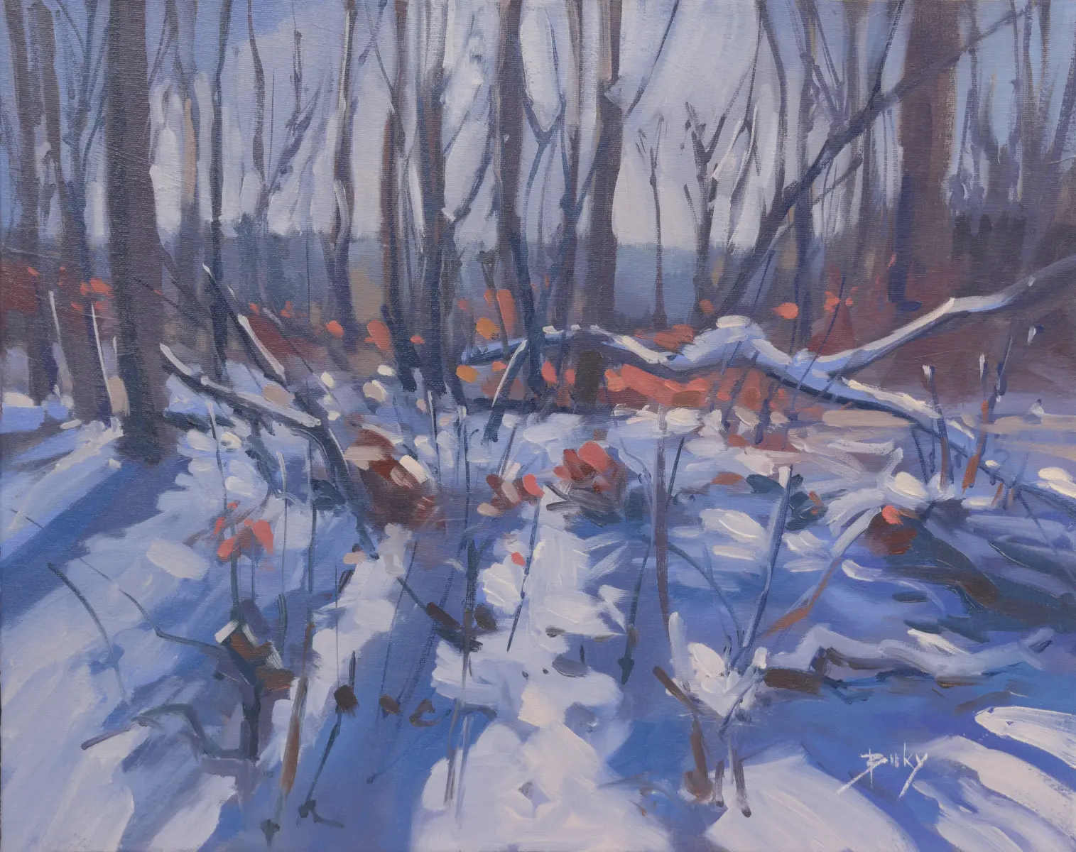 A touch of winter, Oil on canvas by Szabolcs Brezovsky