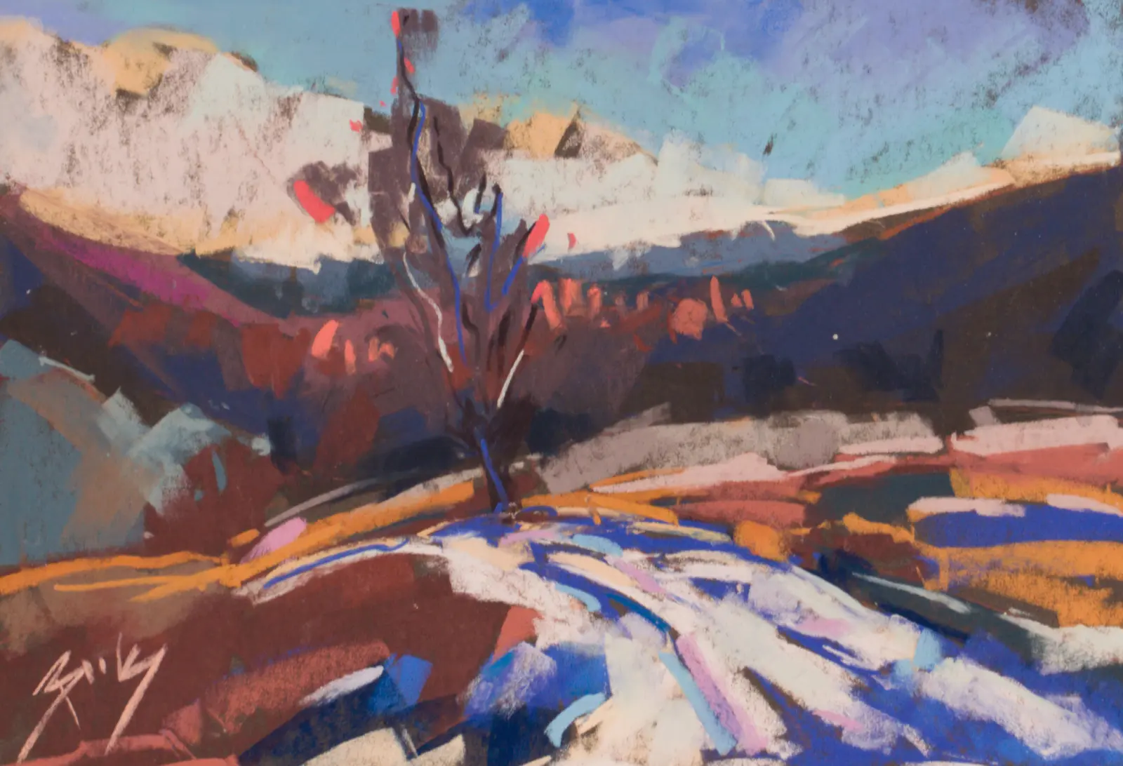 Abstract winter, Pastel by Szabolcs Brezovsky