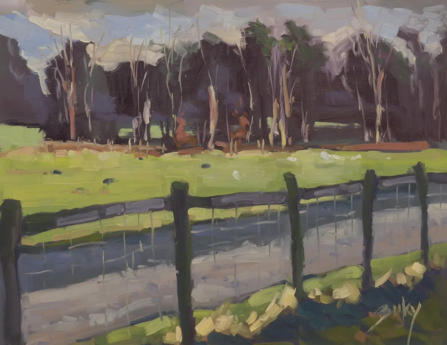 Across the Fence, painting by Szabolcs Brezovsky