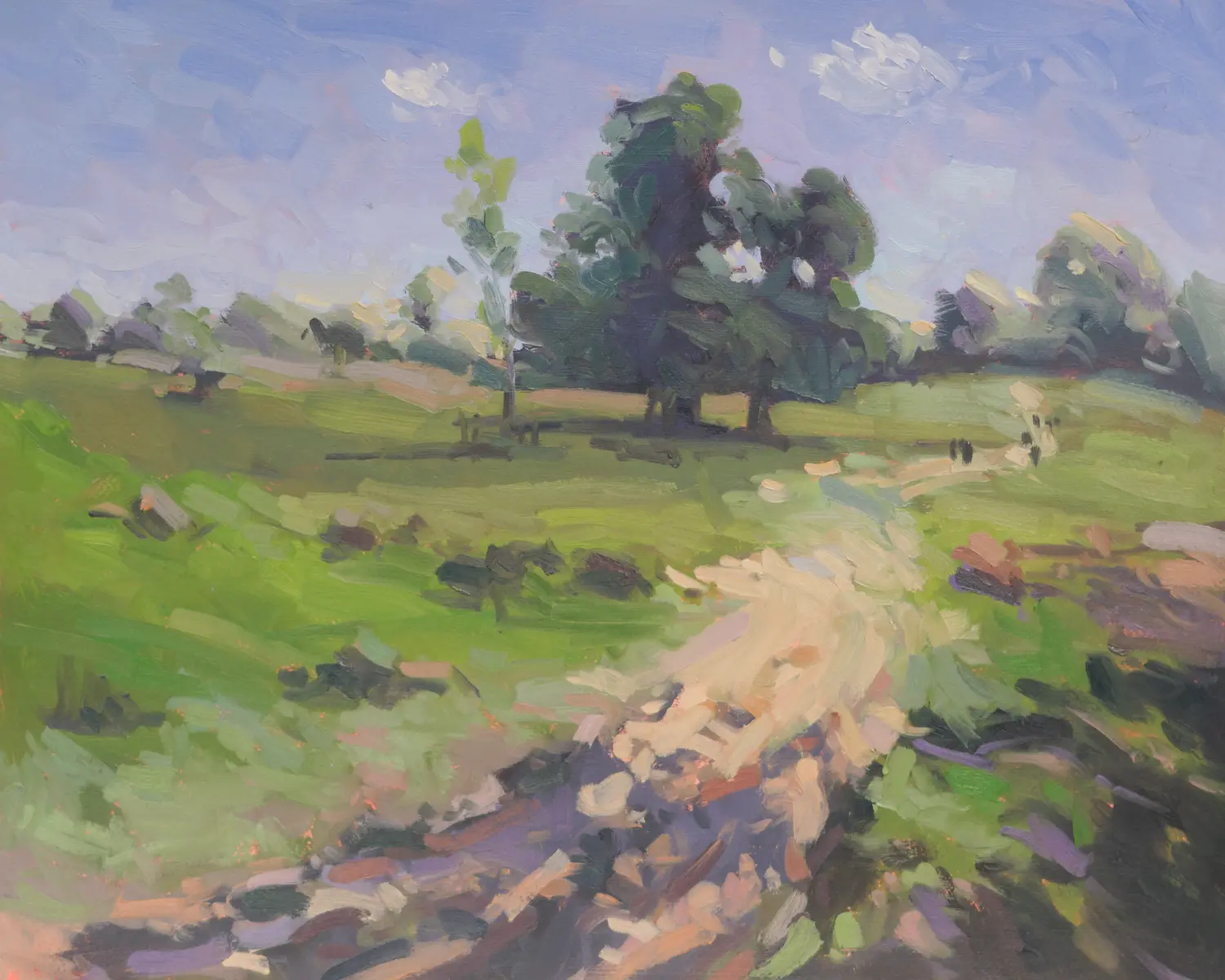 Across the Parkland, Oil on paper by Szabolcs Brezovsky