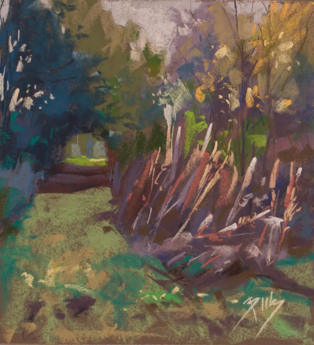Autumn Playground in Tatton Park, Pastel by Szabolcs Brezovsky