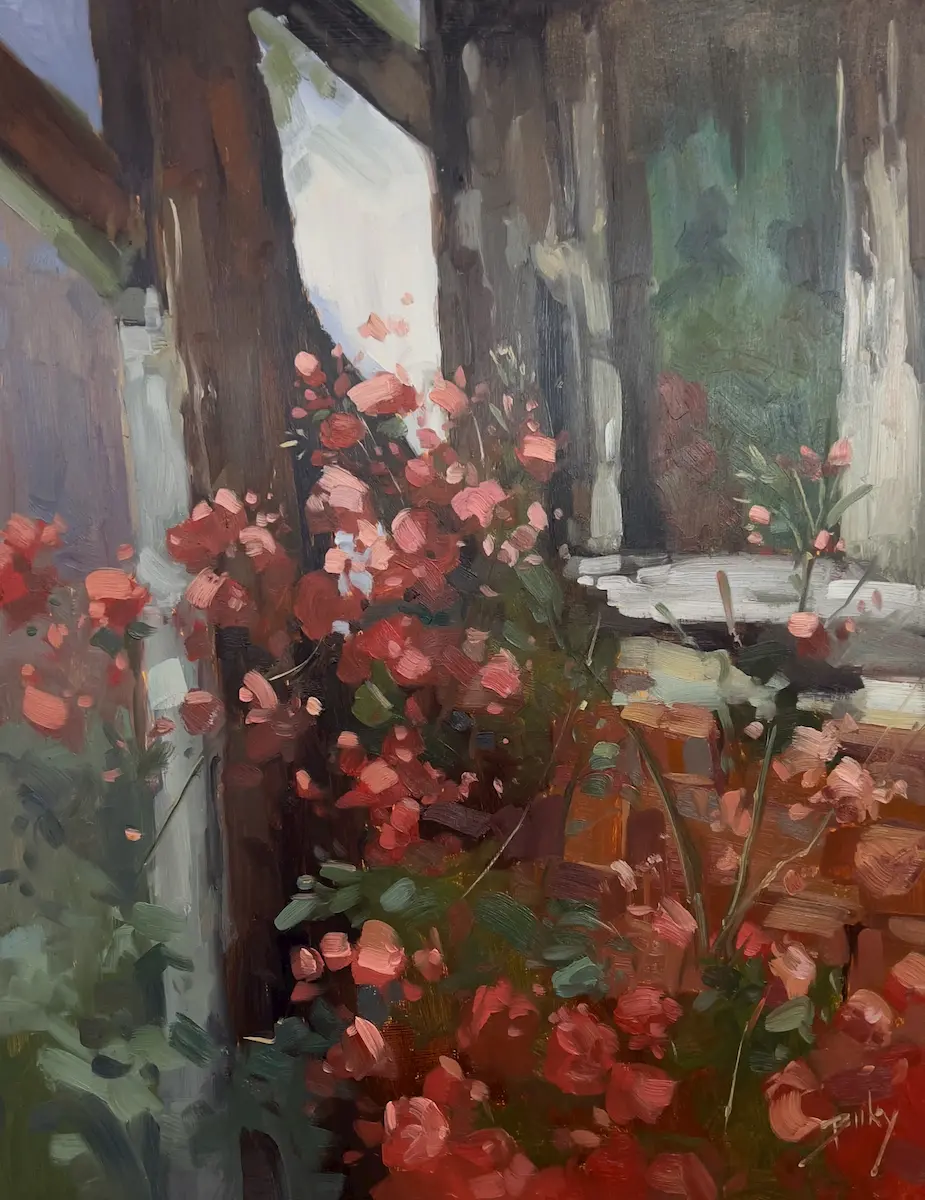 By the Window, painting by Szabolcs Brezovsky