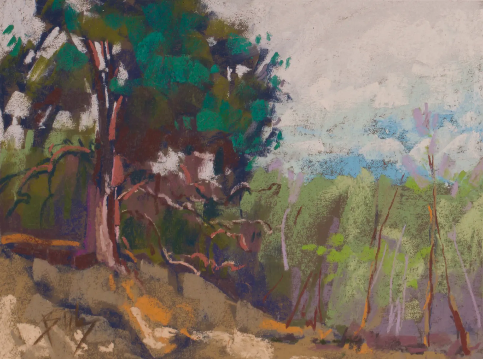 Edge of the Woods, Pastel by Szabolcs Brezovsky