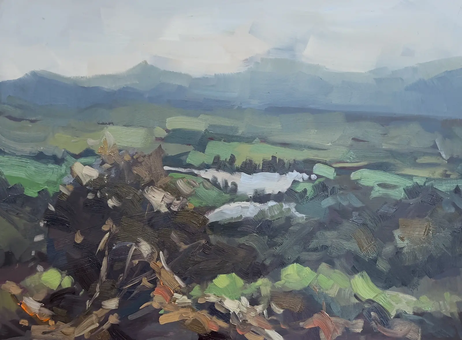 Fading Ridges, painting by Szabolcs Brezovsky