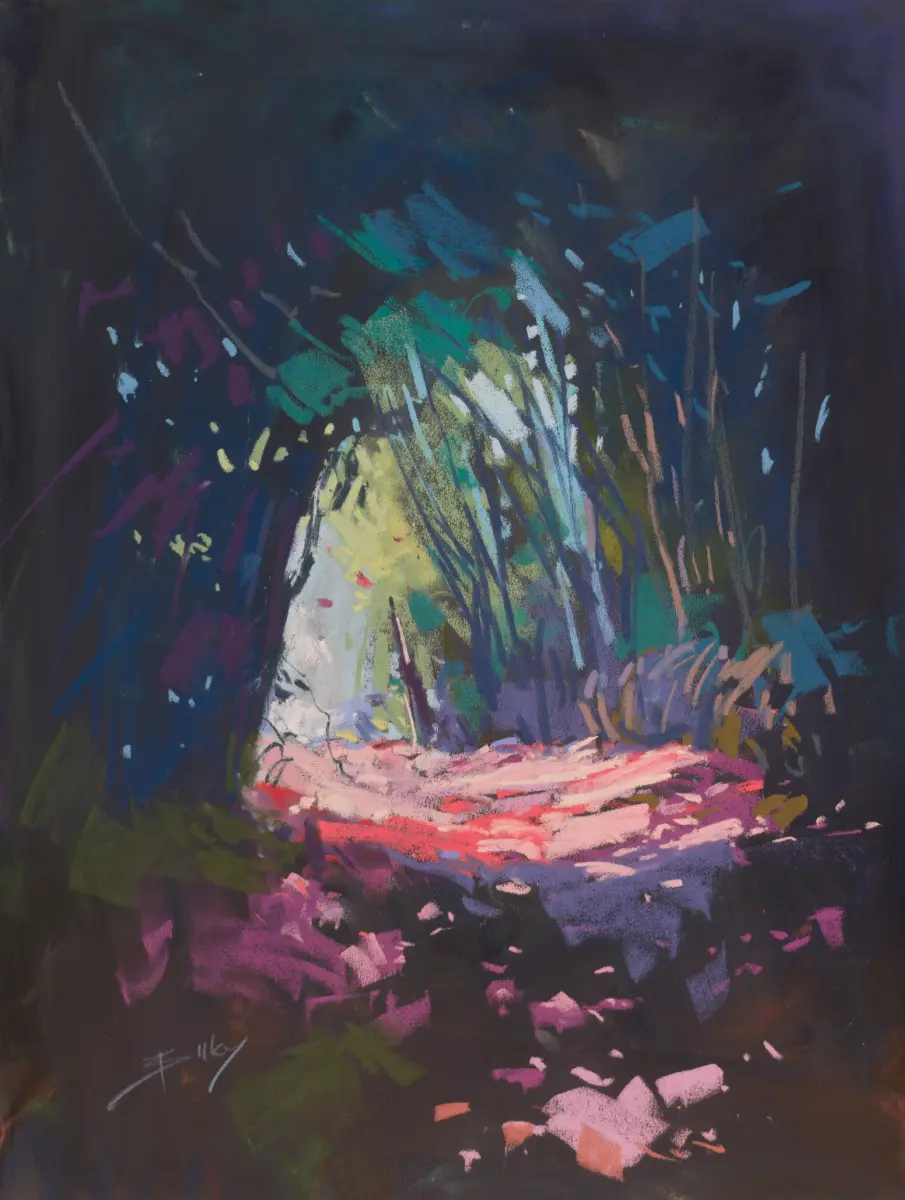 Flower Tunnel, Pastel by Szabolcs Brezovsky