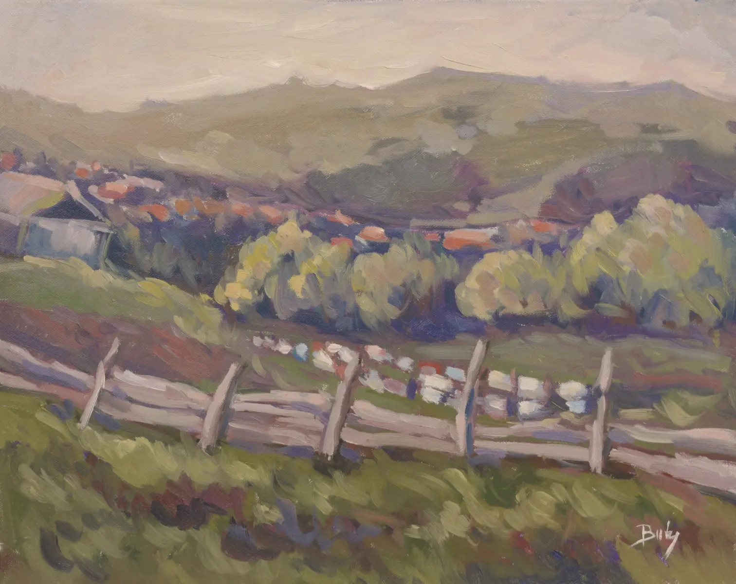 Hillside Apiary, Oil on canvas by Szabolcs Brezovsky