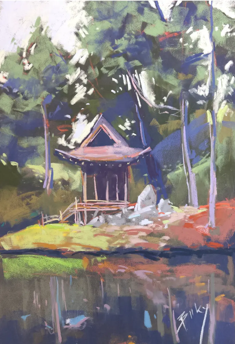 Japanese Garden, painting by Szabolcs Brezovsky