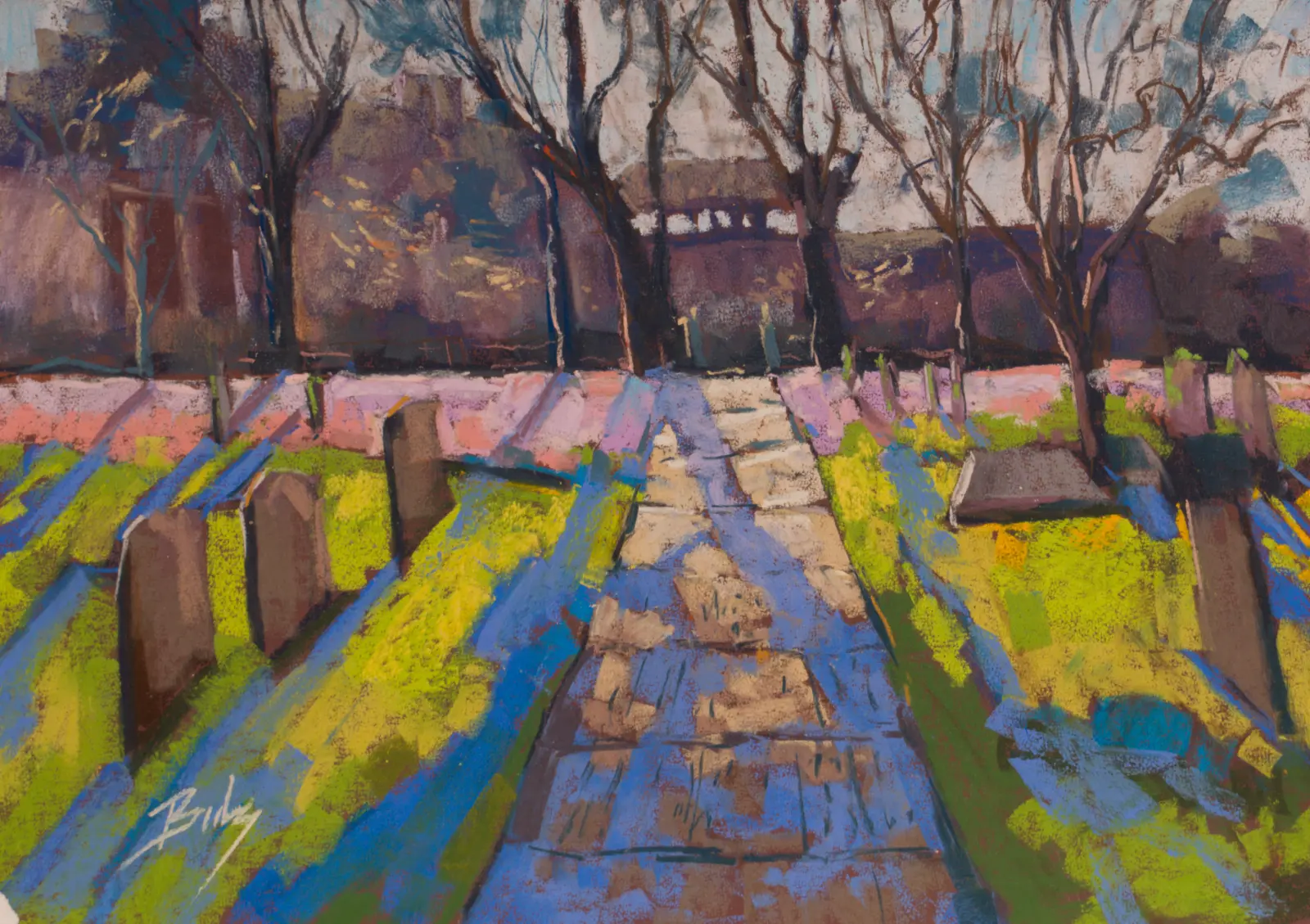 Late Afternoon Shadows, Pastel by Szabolcs Brezovsky