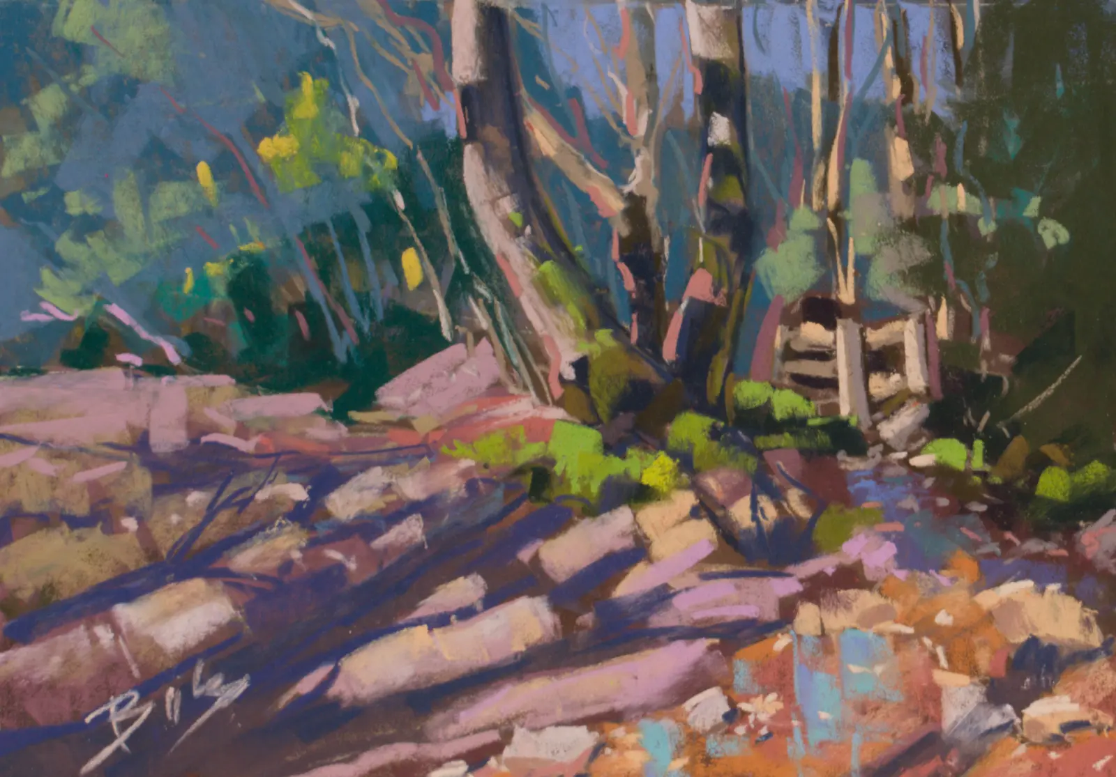 Long Shadows, Pastel by Szabolcs Brezovsky