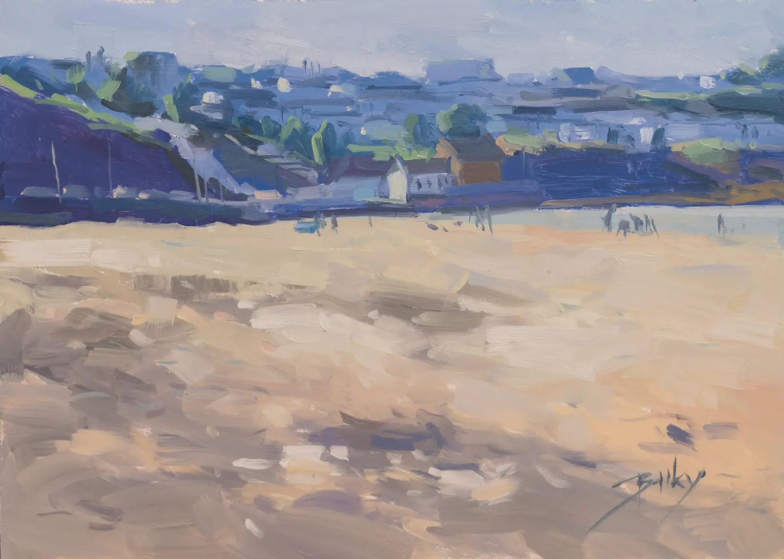 Low tide, Oil on board by Szabolcs Brezovsky