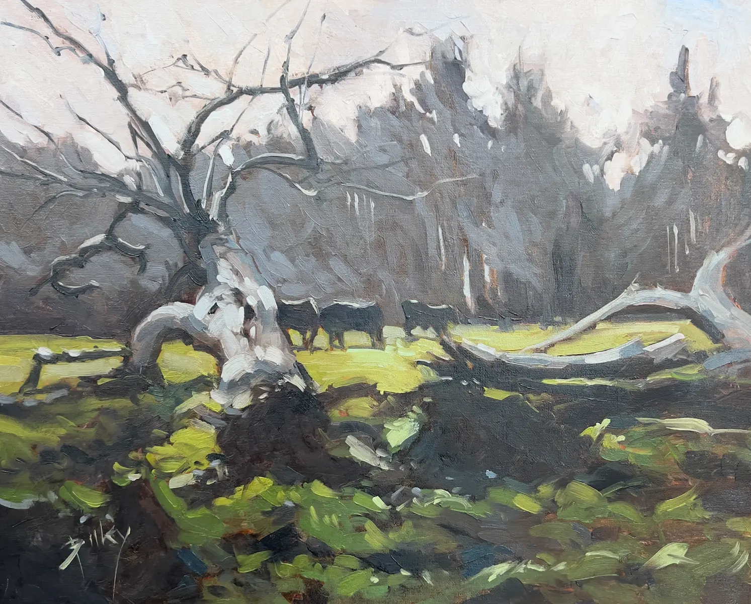Midday Grazing, painting by Szabolcs Brezovsky