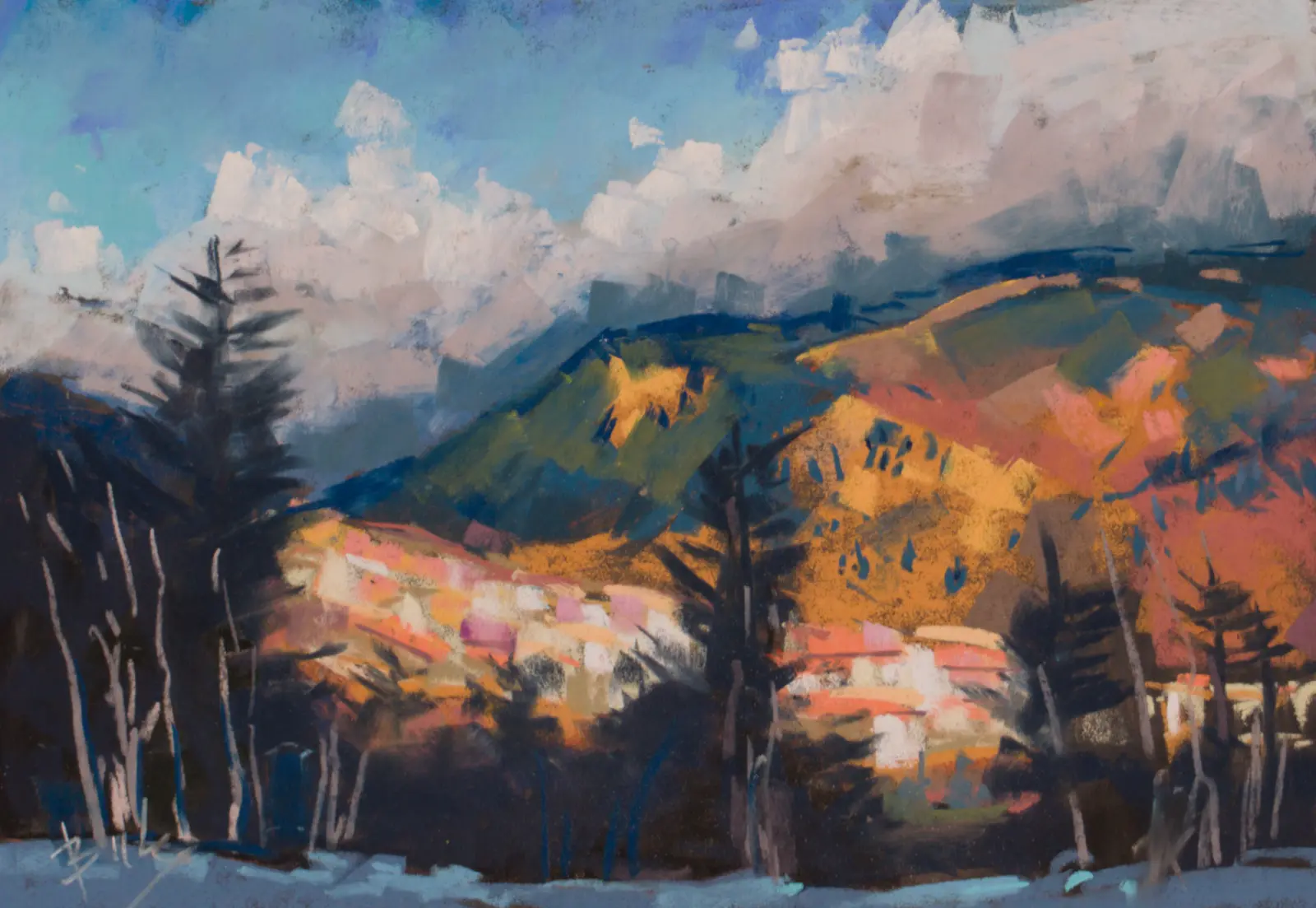 My Valley, Pastel by Szabolcs Brezovsky