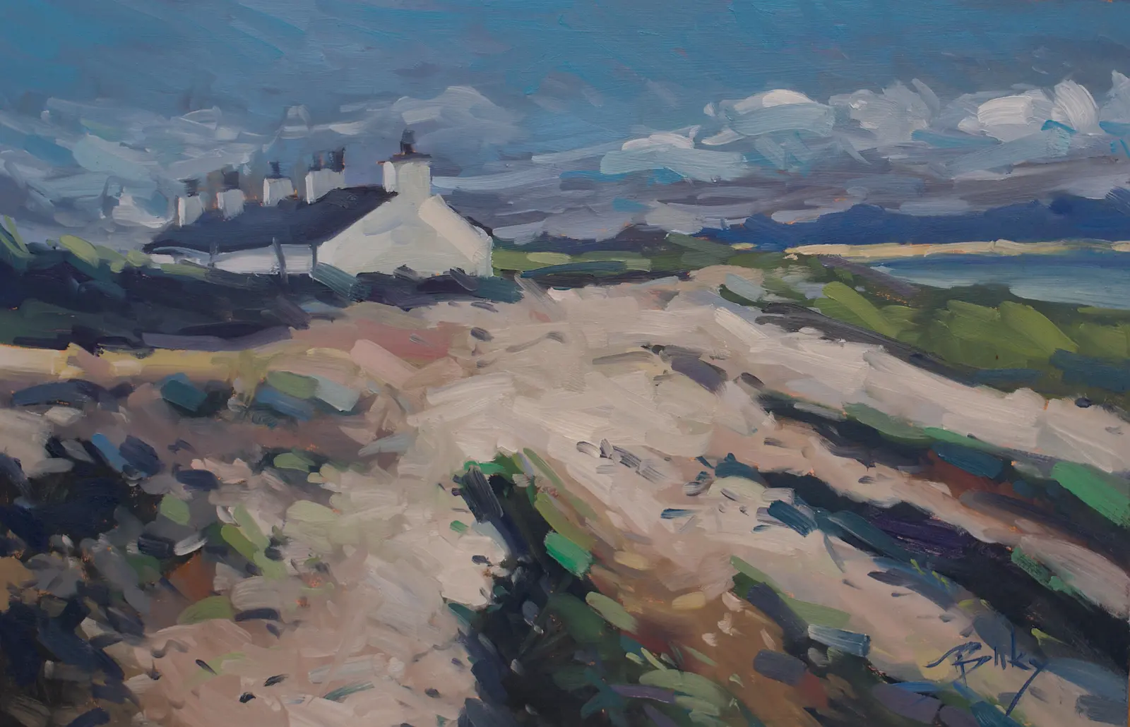 Newborough Dunes, painting by Szabolcs Brezovsky