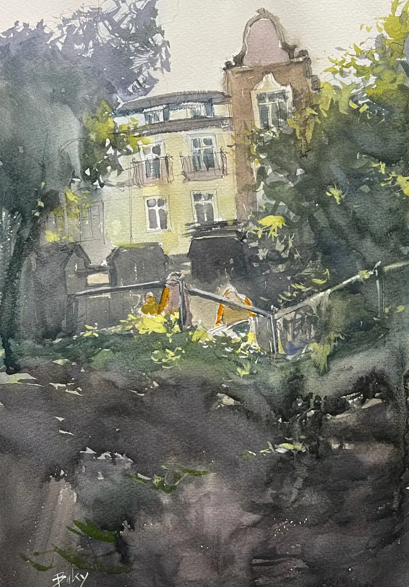 Palota Szálló, painting by Szabolcs Brezovsky