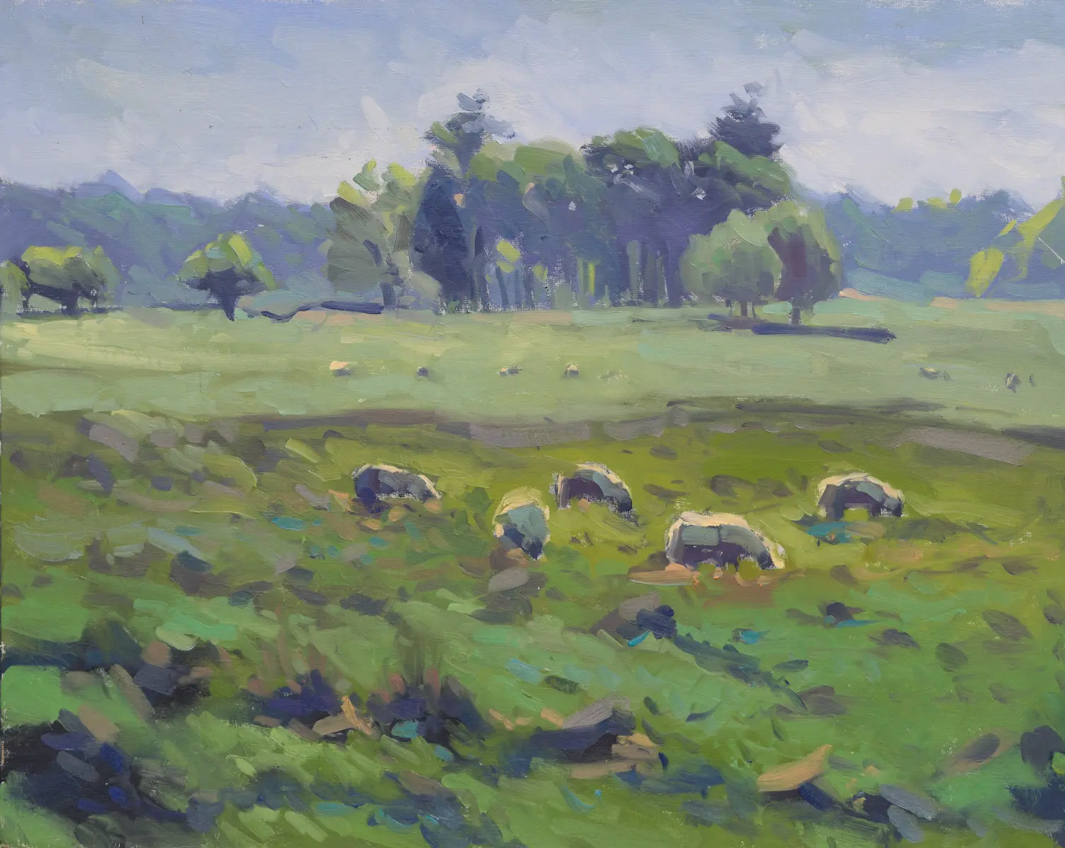Quiet grazing, Oil on paper by Szabolcs Brezovsky