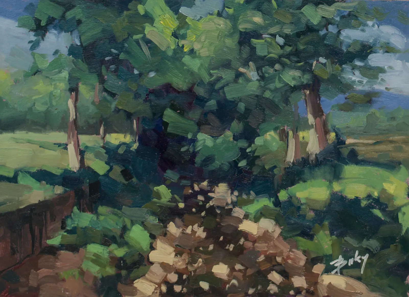 Quiet stream, painting by Szabolcs Brezovsky