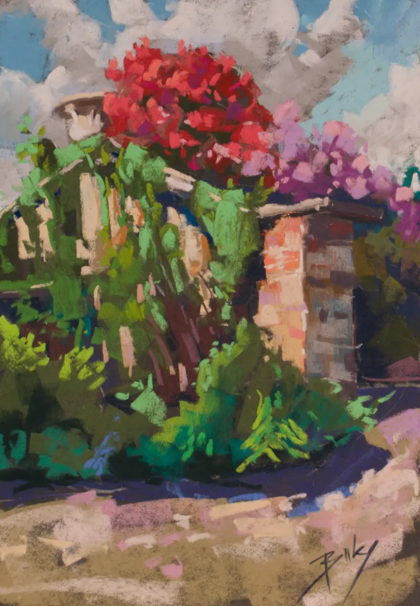 Scarlet Summer, Pastel by Szabolcs Brezovsky