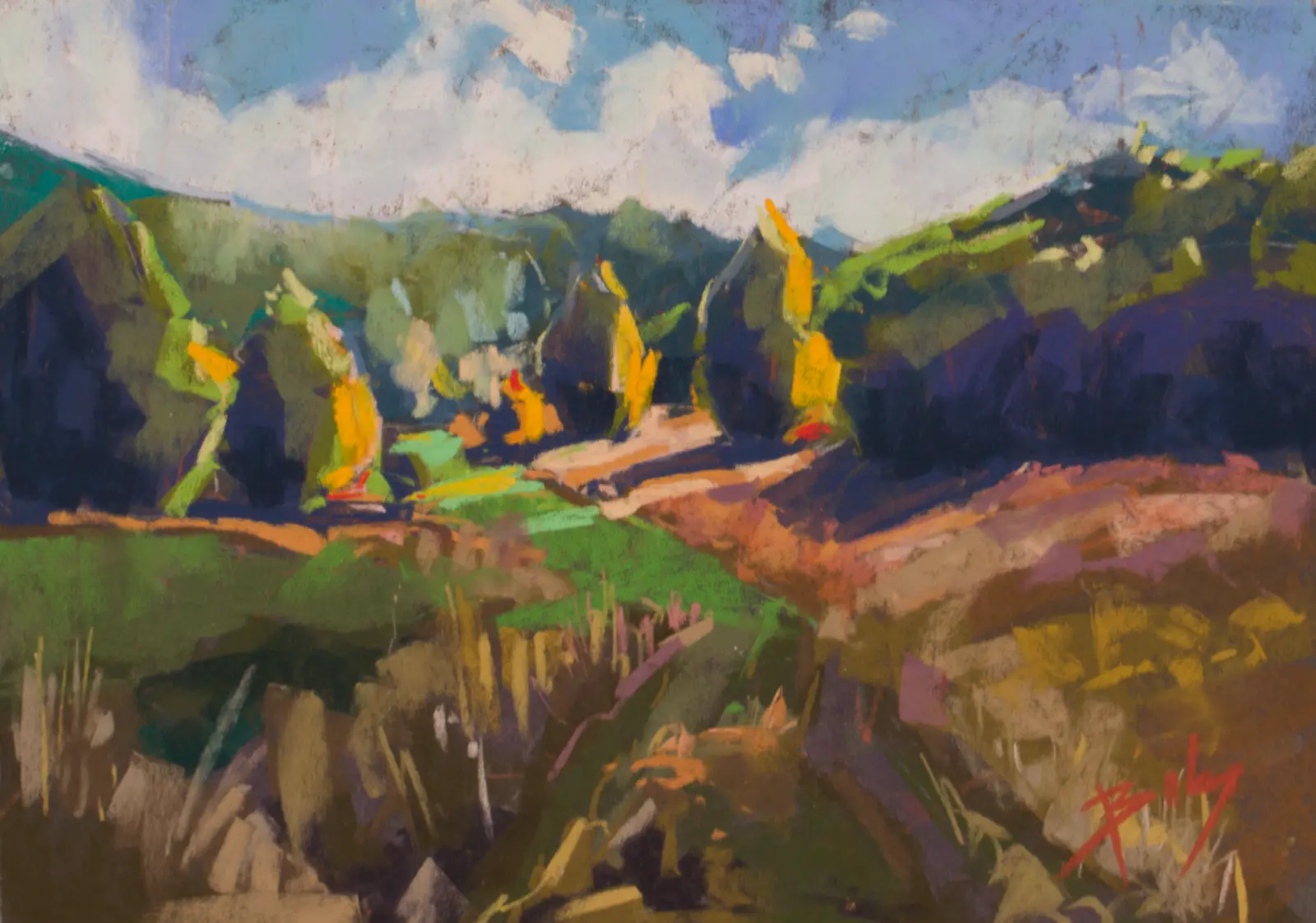 Seeping Light, Pastel by Szabolcs Brezovsky
