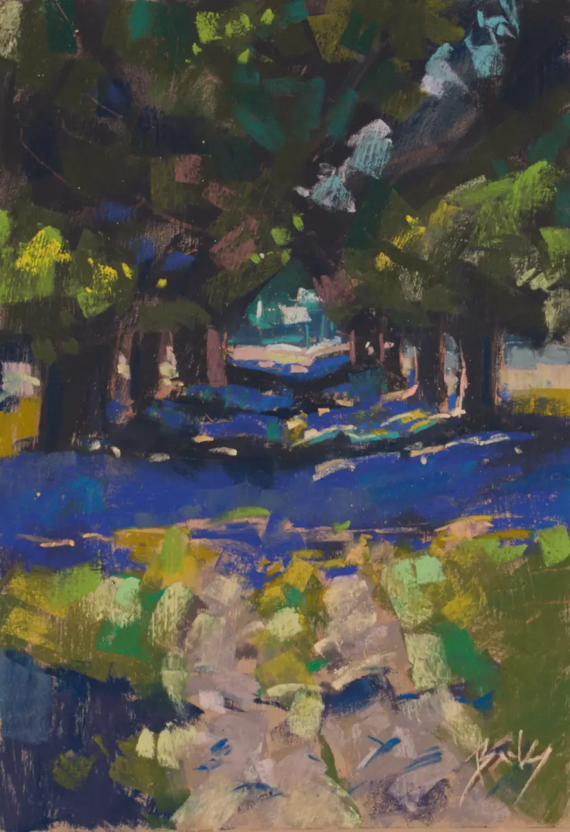 Shaded Path, Pastel by Szabolcs Brezovsky