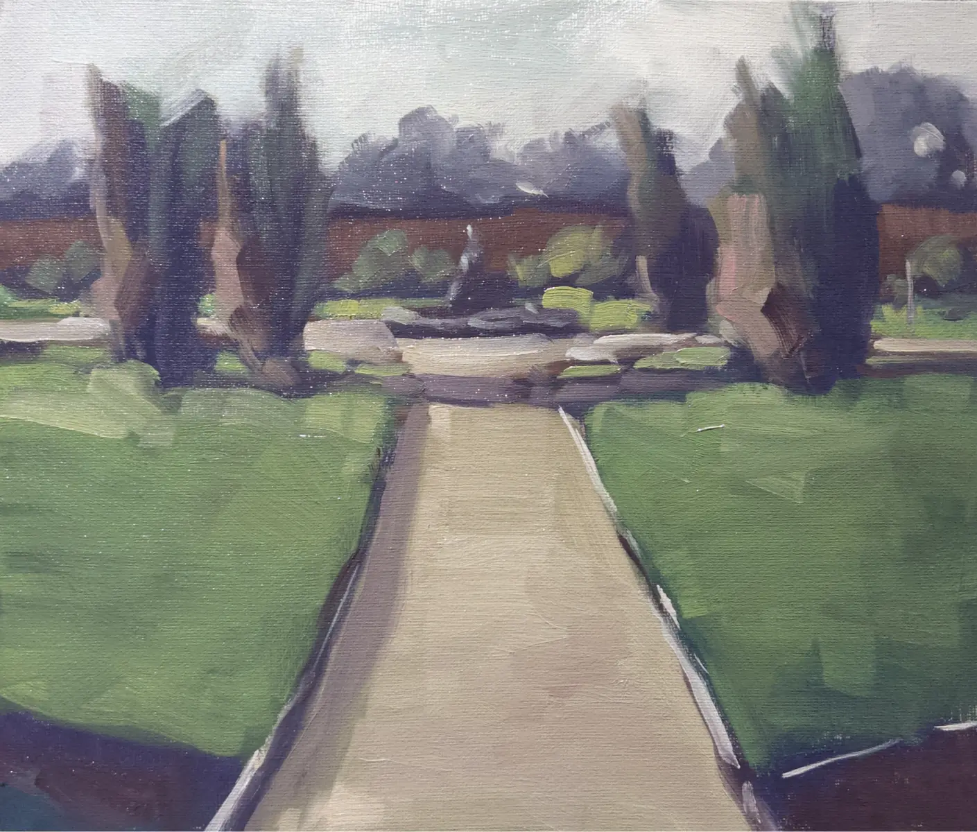 Spring in Arley Hall, painting by Szabolcs Brezovsky
