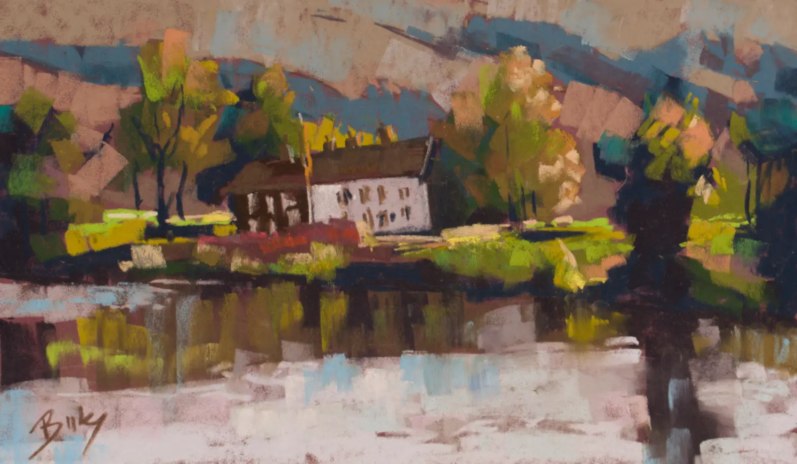 Still Water, Pastel by Szabolcs Brezovsky