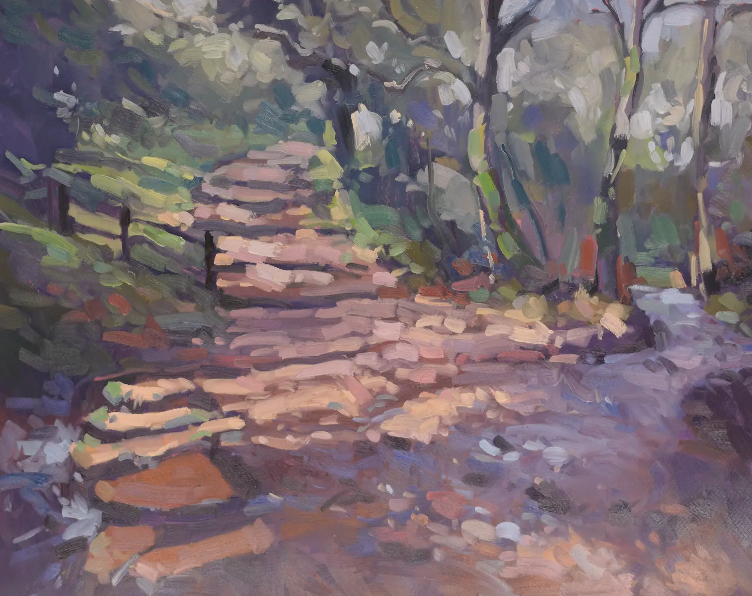 Stream at Tegg's Nose, Oil on paper by Szabolcs Brezovsky