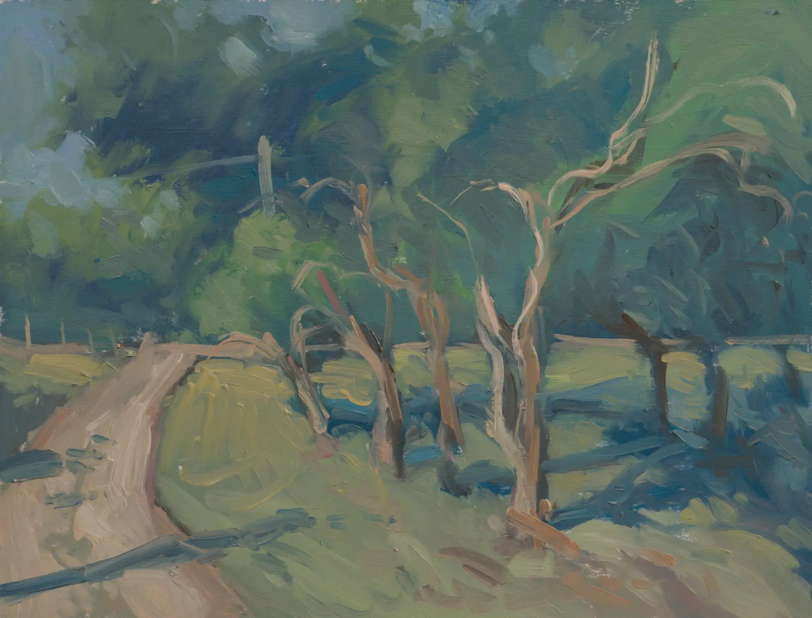 Summer at Tomi’s, Oil on board by Szabolcs Brezovsky