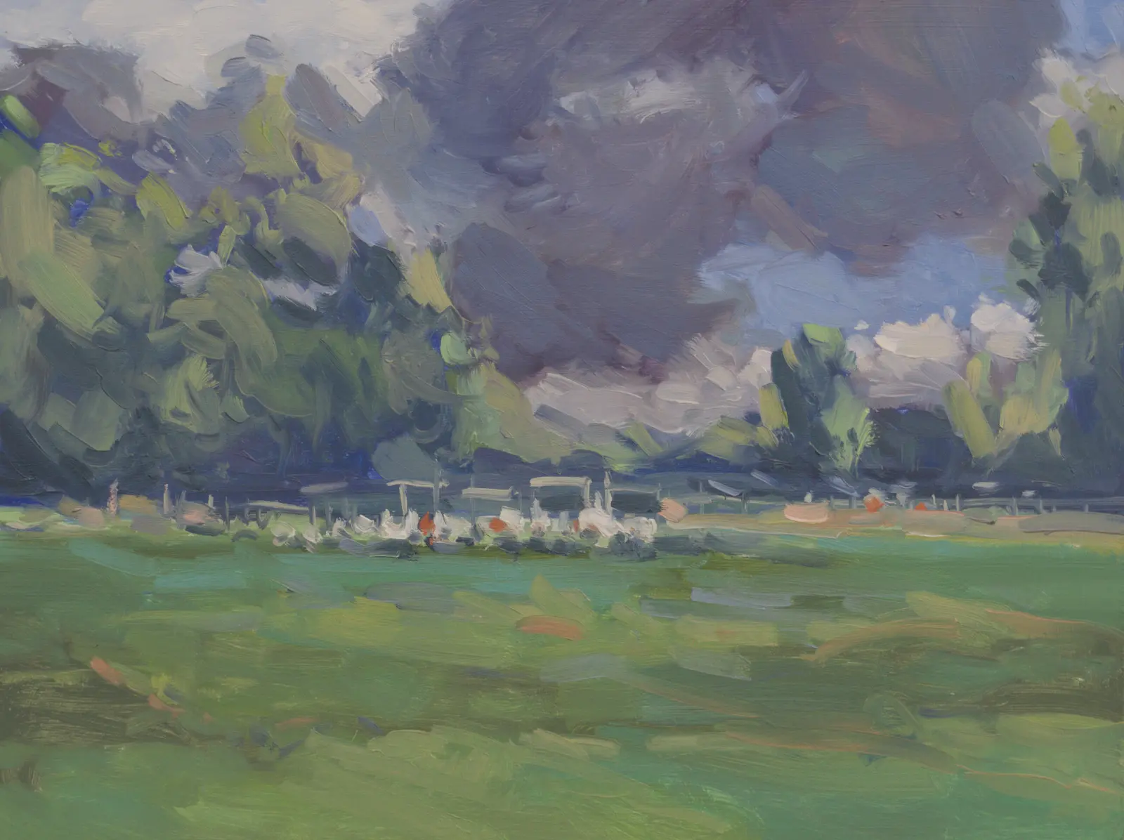 Tatton land train, Oil on board by Szabolcs Brezovsky