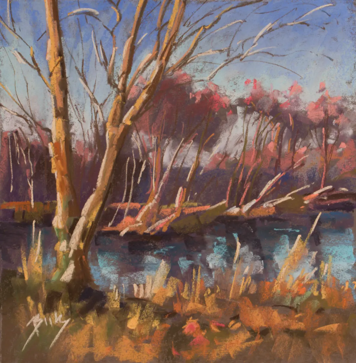 Tatton Pond, Pastel by Szabolcs Brezovsky