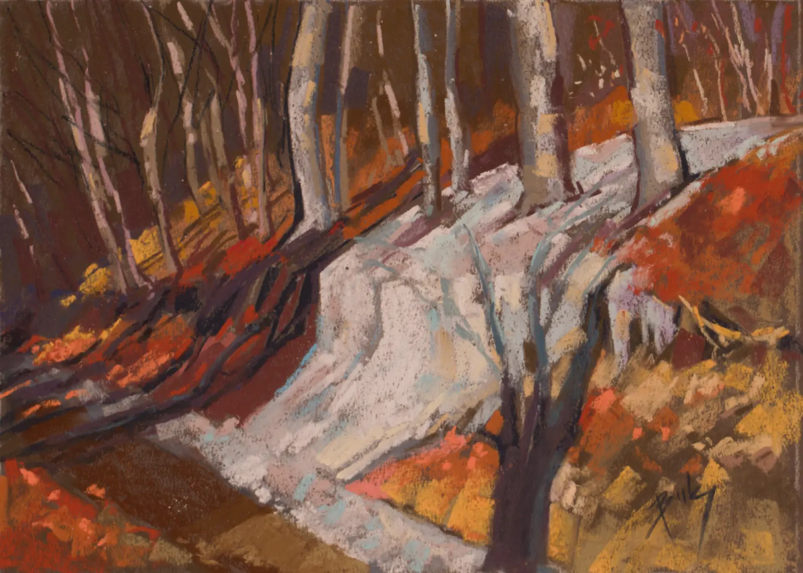 The Last Ice, Pastel by Szabolcs Brezovsky
