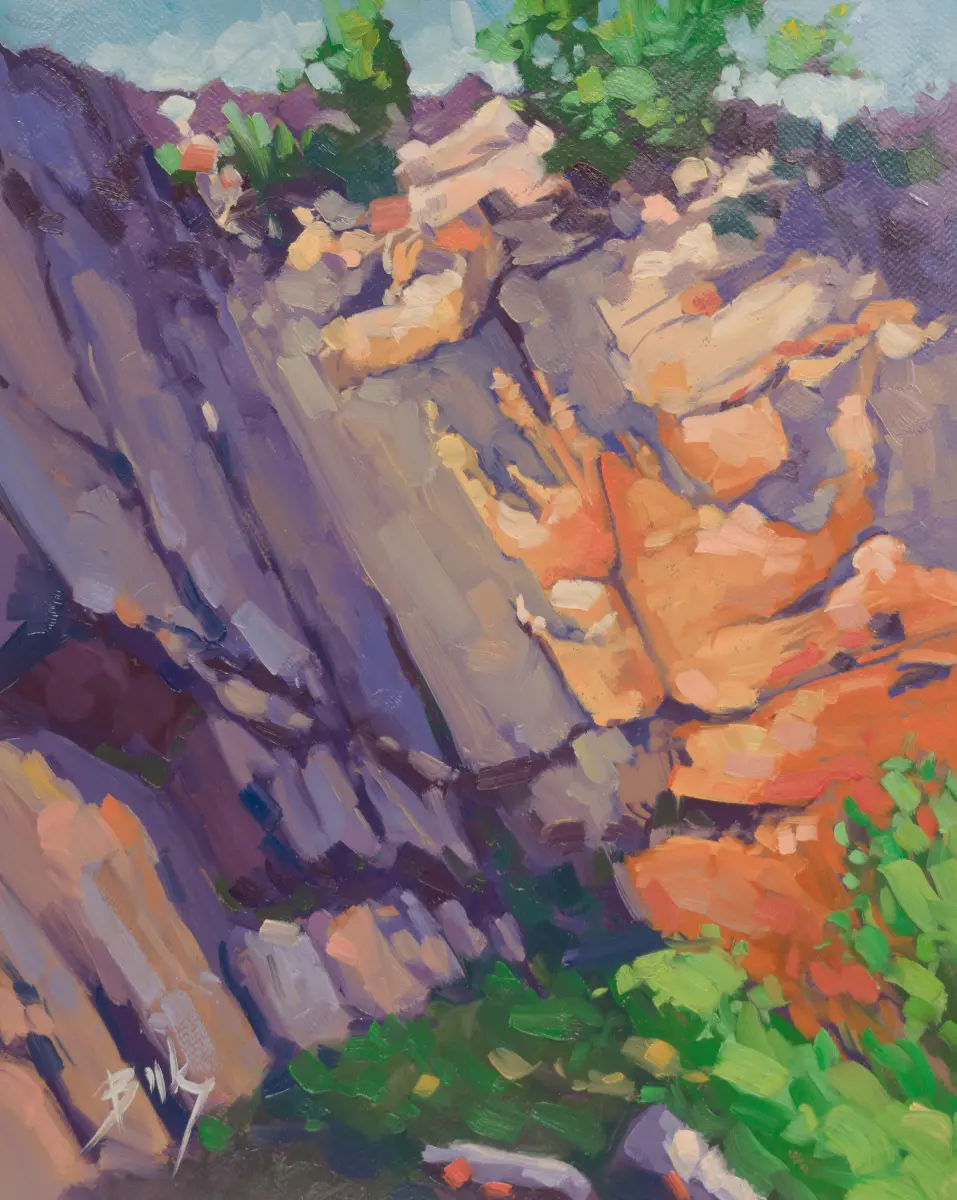 The Old Quarry, Oil on paper by Szabolcs Brezovsky