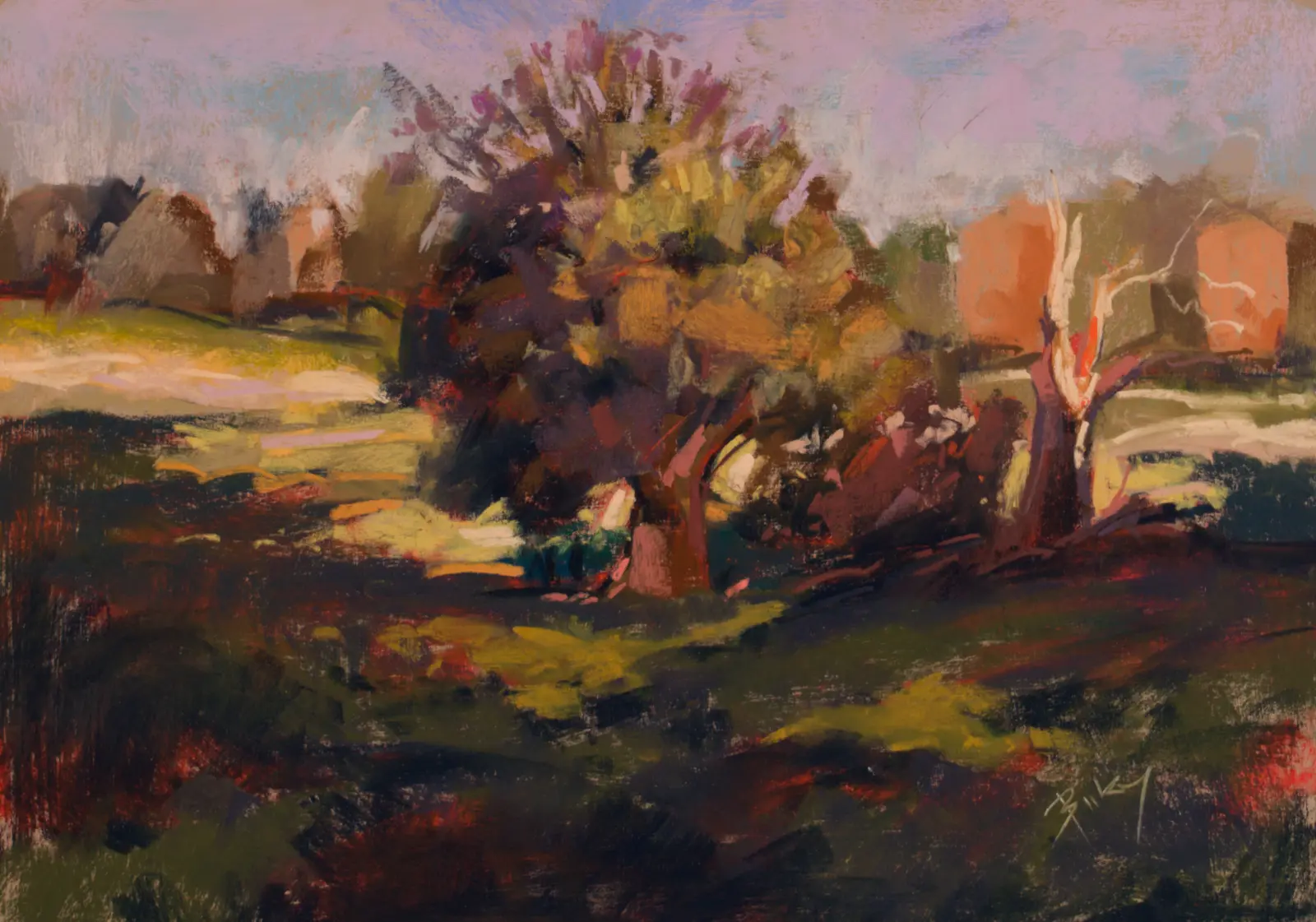 The Old Trees, Pastel by Szabolcs Brezovsky