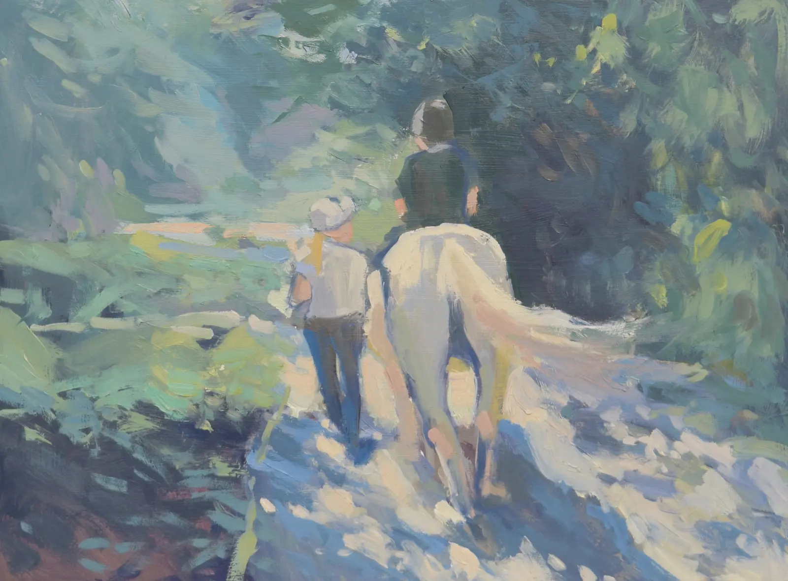 The Riding Lesson, Oil on board by Szabolcs Brezovsky