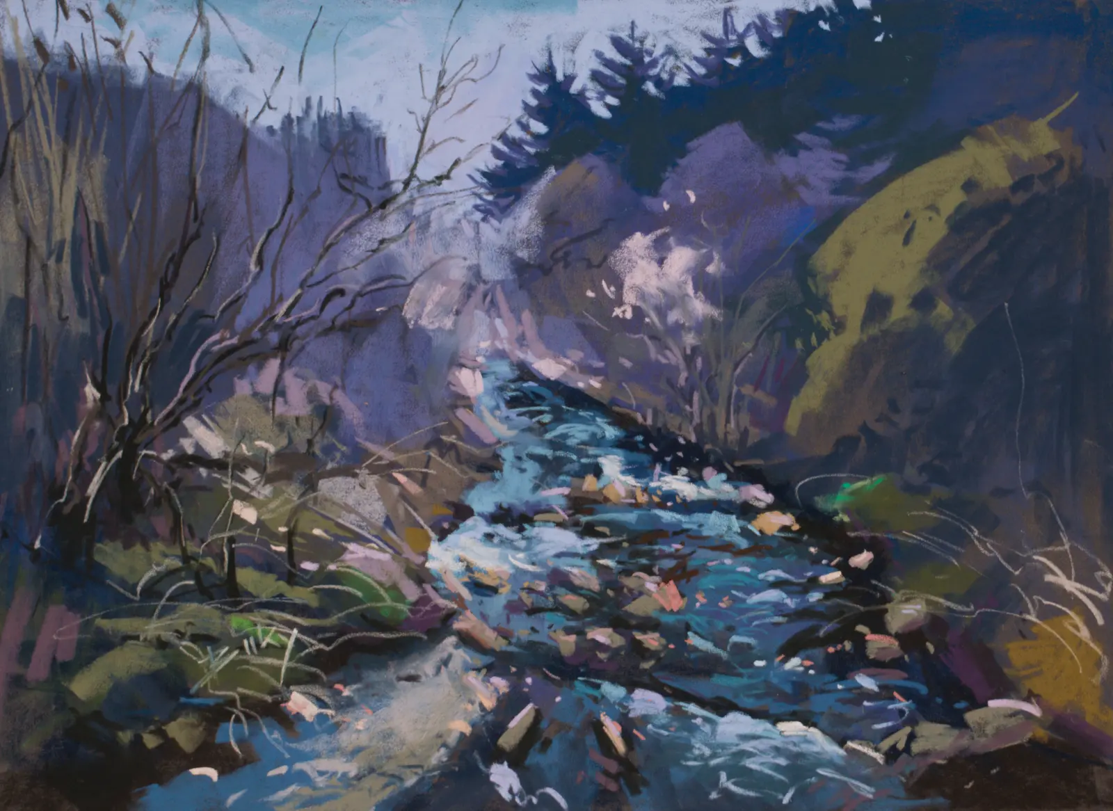 Through the Dark Valley, Pastel by Szabolcs Brezovsky