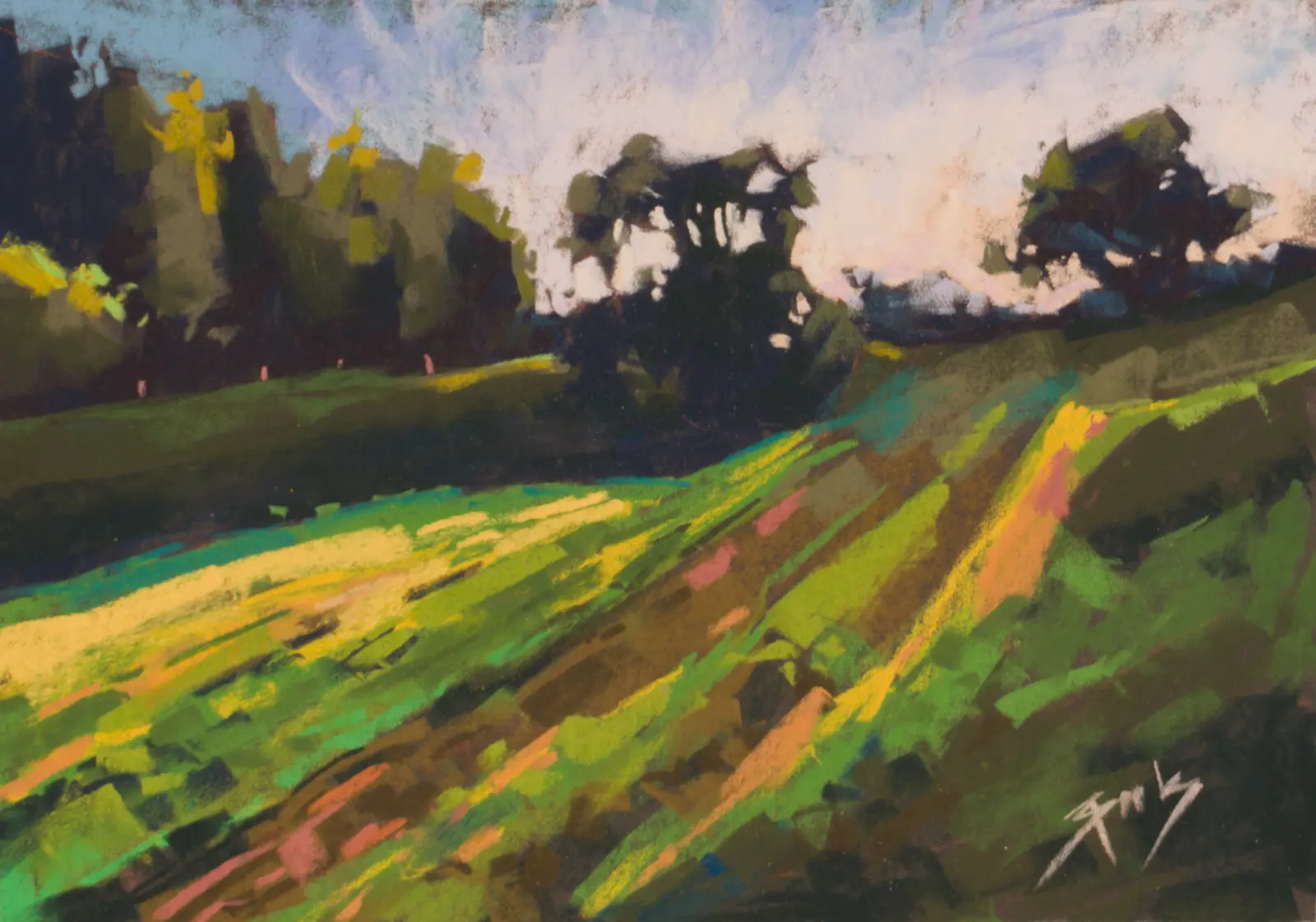 Tracks of Light, Pastel by Szabolcs Brezovsky