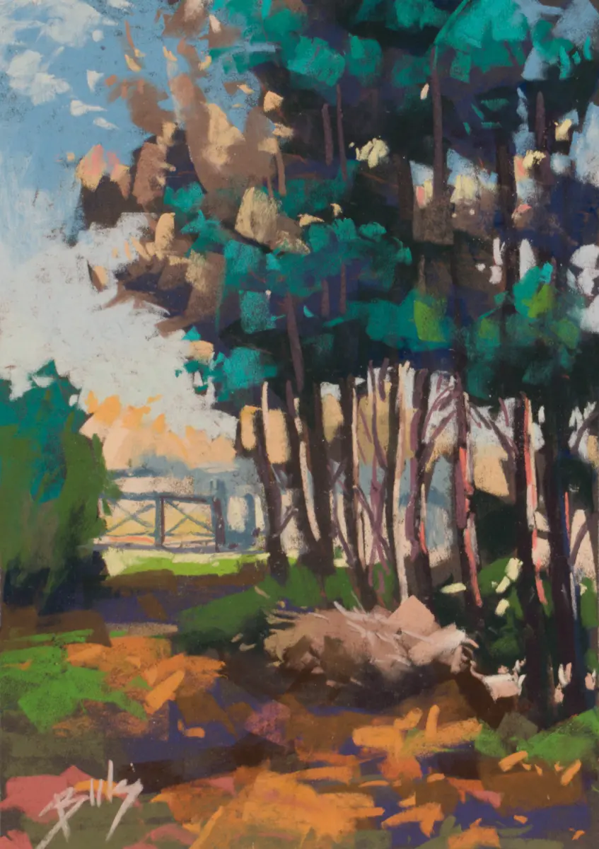 Under the Pines, Pastel by Szabolcs Brezovsky